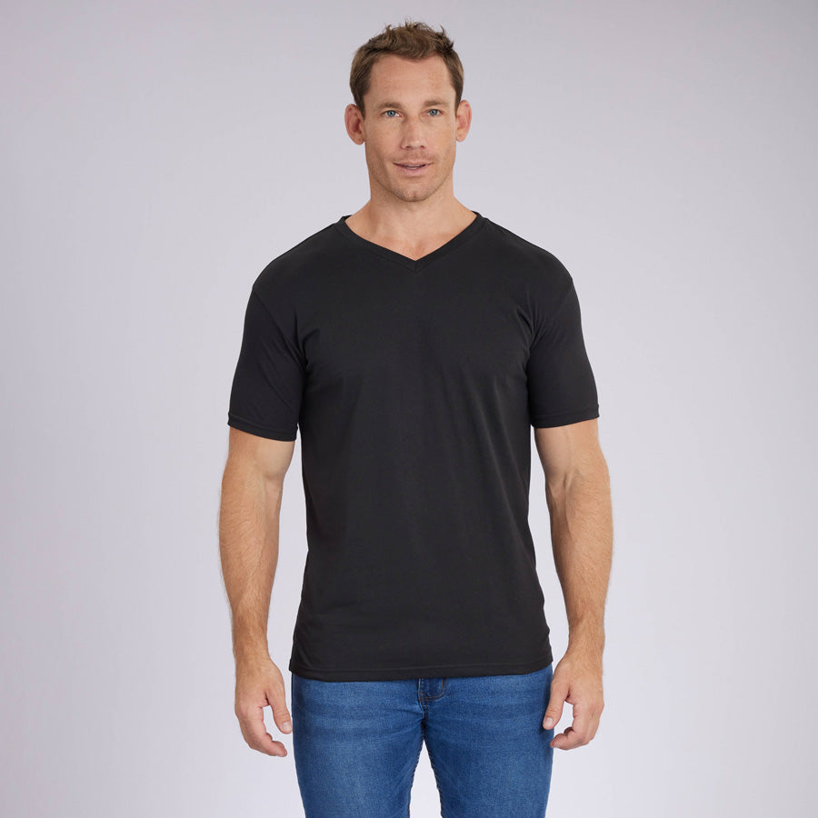 Black Signature V-Neck Tee