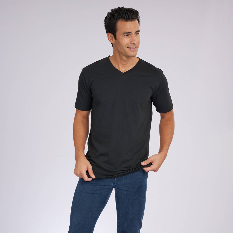 Black Signature V-Neck Tee