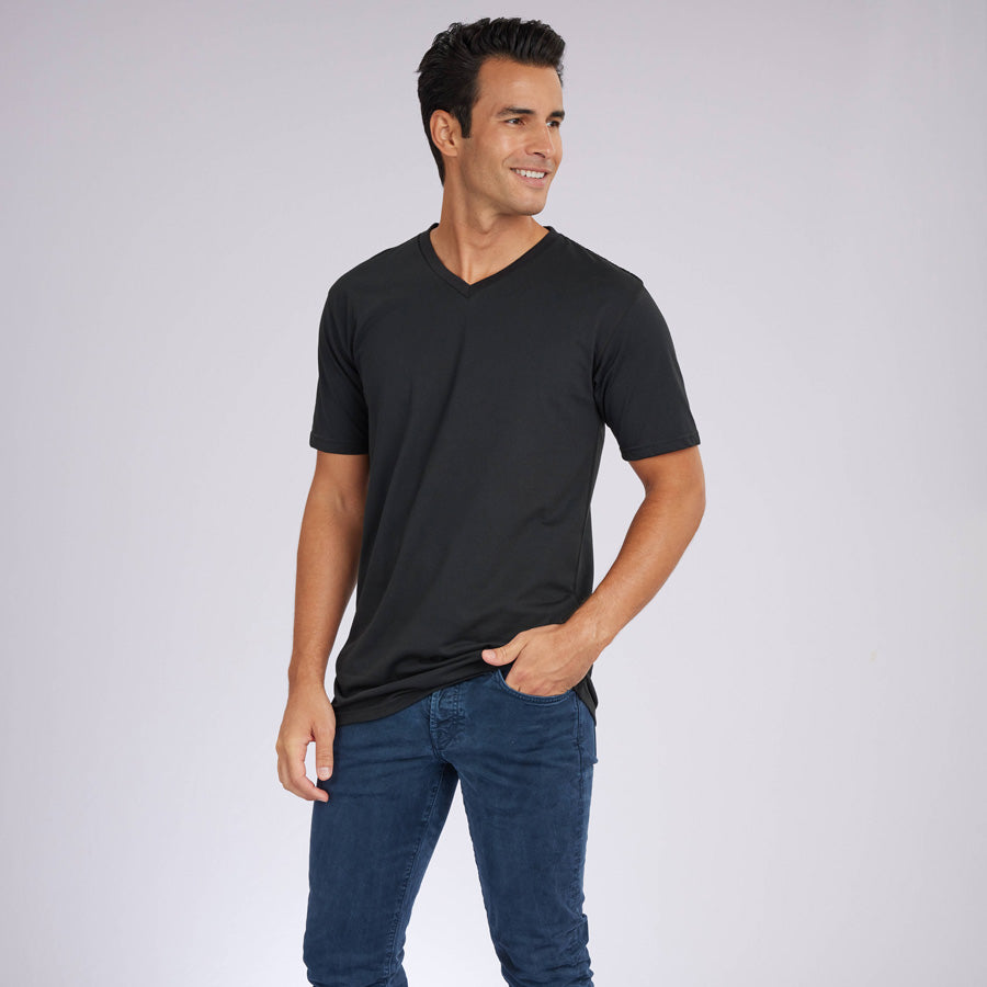 Black Signature V-Neck Tee