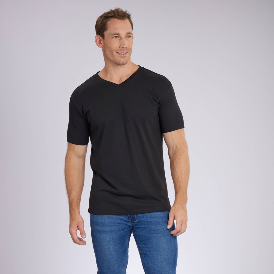 Black Signature V-Neck Tee