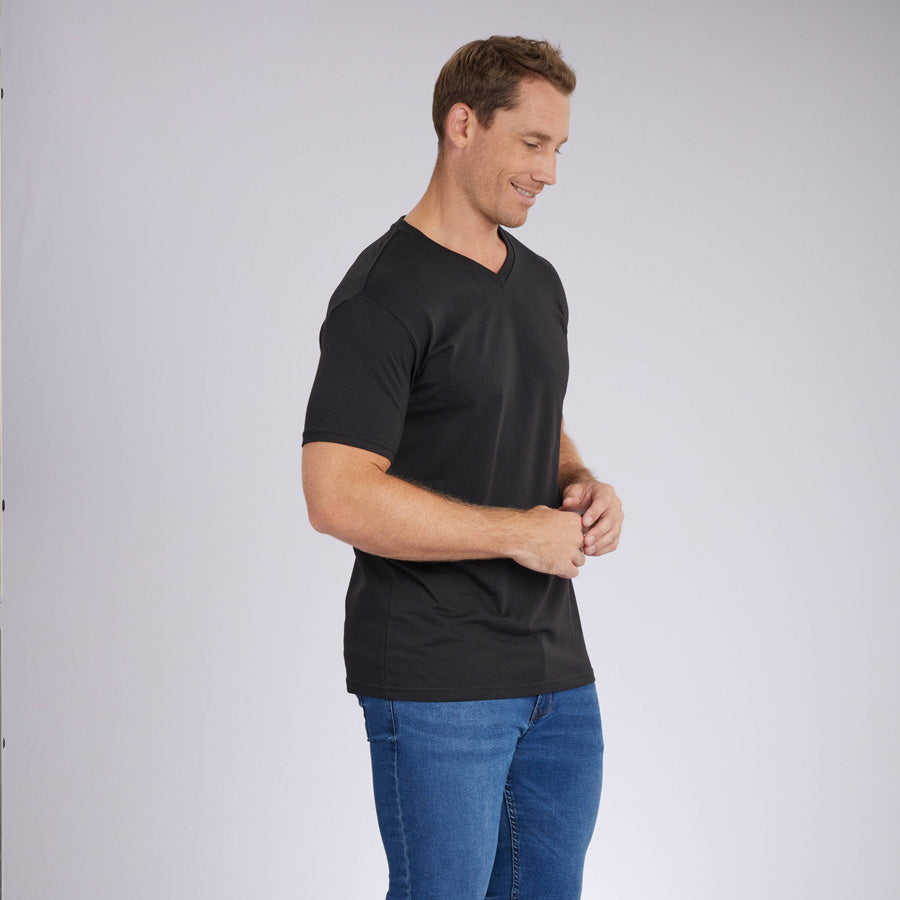 Black Signature V-Neck Tee