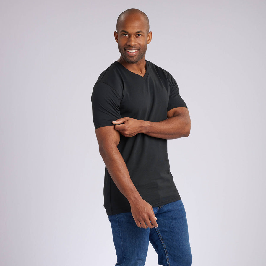 Black Signature V-Neck Tee