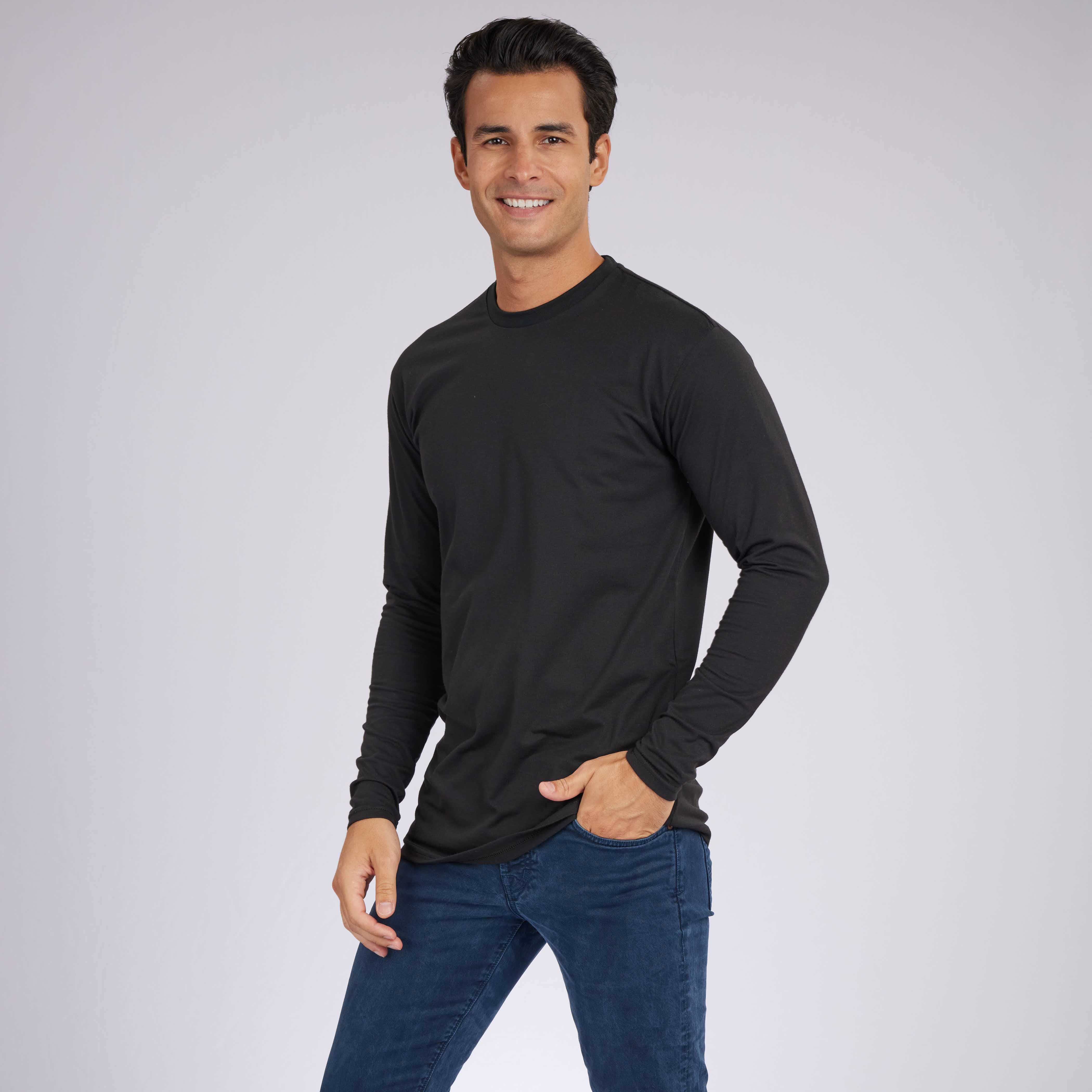 Black Signature Long Sleeves Crew Neck Tees 3-Pack