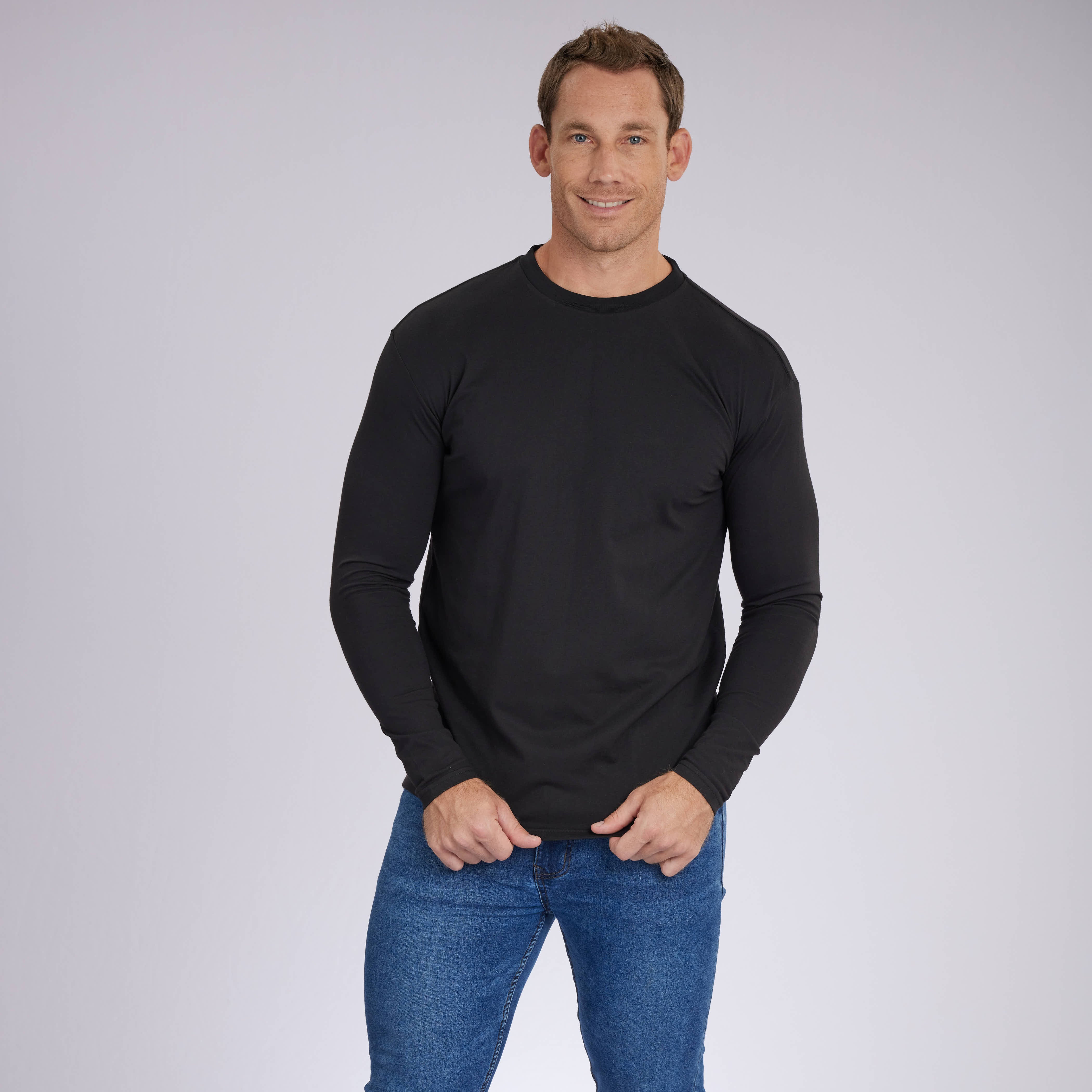 Black Signature Long Sleeves Crew Neck Tees 3-Pack