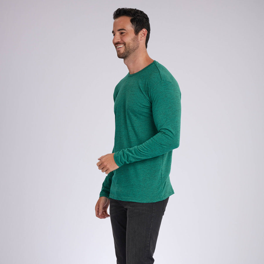 Carbon Green Signature Long Sleeves Crew Neck Tee