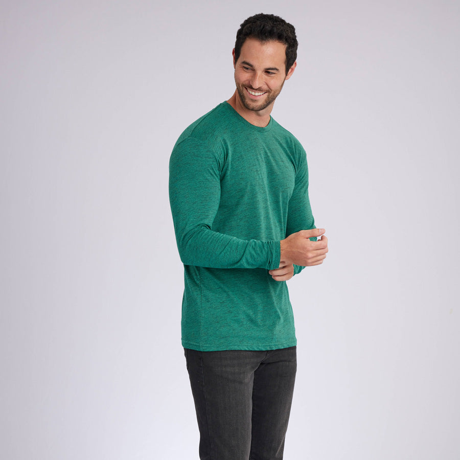 Carbon Green Signature Long Sleeves Crew Neck Tee