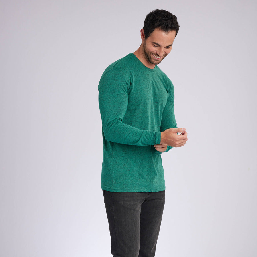 Carbon Green Signature Long Sleeves Crew Neck Tee