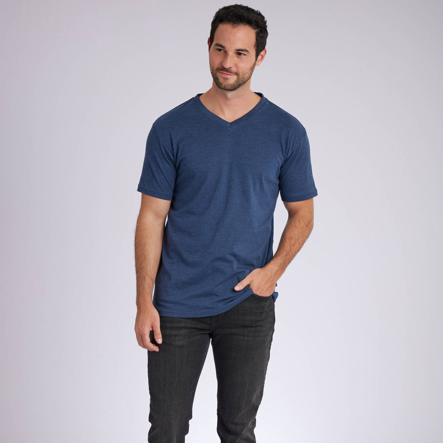 Carbon Navy Signature V-Neck Tee