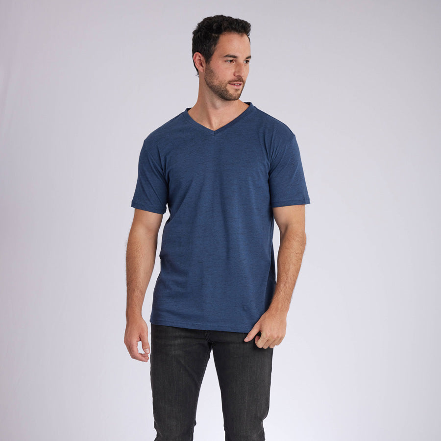 Carbon Navy Signature V-Neck Tee