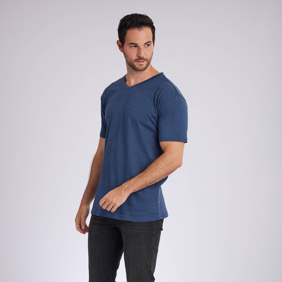 Carbon Navy Signature V-Neck Tee