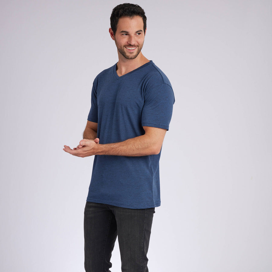 Carbon Navy Signature V-Neck Tee