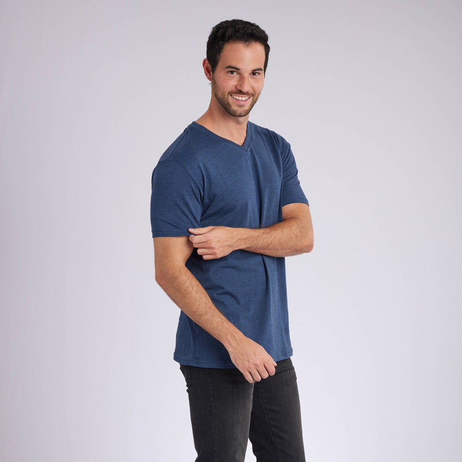 Carbon Navy Signature V-Neck Tee