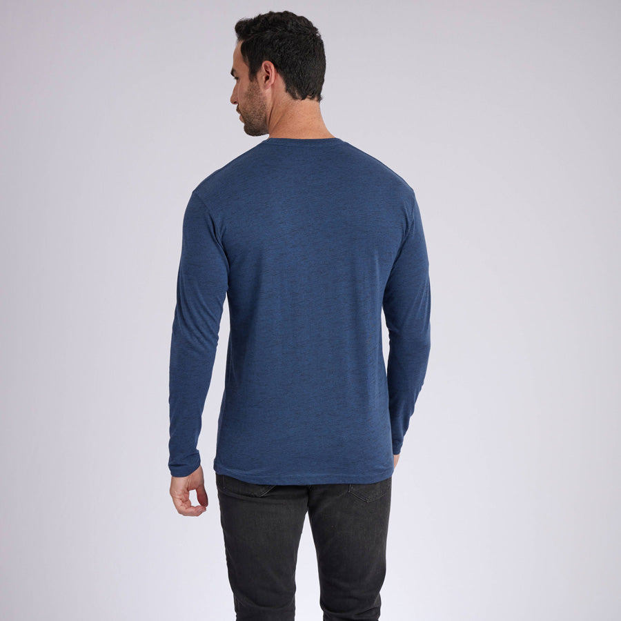 Carbon Navy Signature Long Sleeves Crew Neck Tee