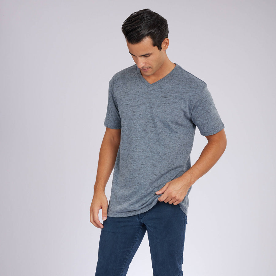 Carbon Sky Blue Signature V-Neck Tee