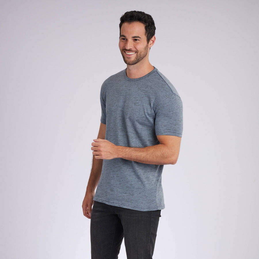 Carbon Sky Blue Signature Crew Neck Tee