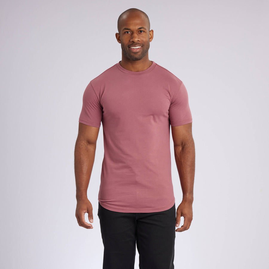 Clay Signature Curve Hem Crew Neck Tee