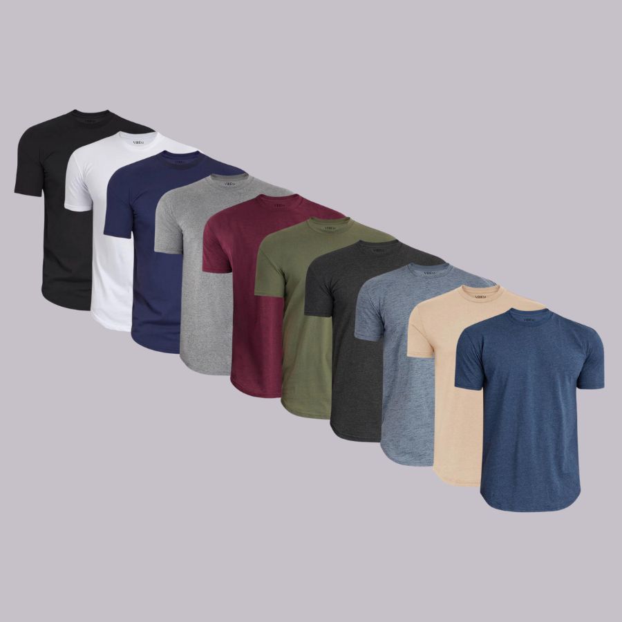 Everyday Signature Curve Hem Crew Neck Tees 10-Pack