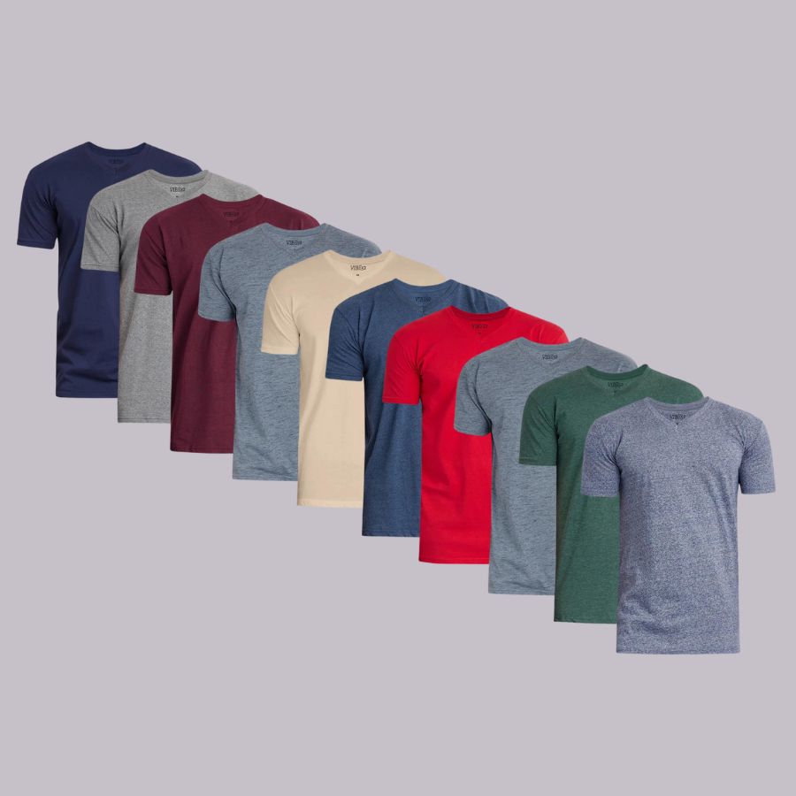 Burst of Colors Signature V-Neck Tees 10-Pack