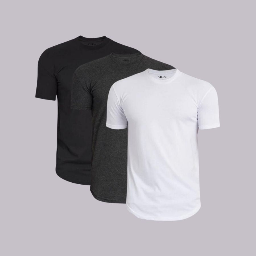 Essential Trio Signature Curve Hem Crew Neck Tees 3-Pack