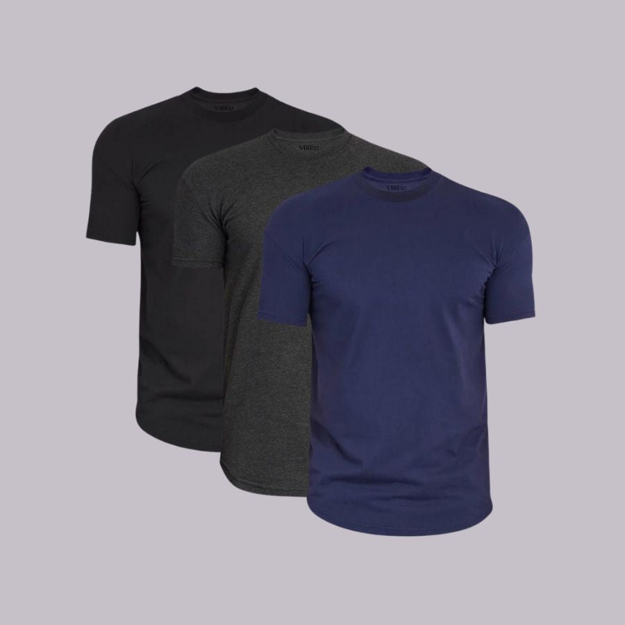 Nautical Neutrals Signature Curve Hem Crew Neck Tees 3-Pack