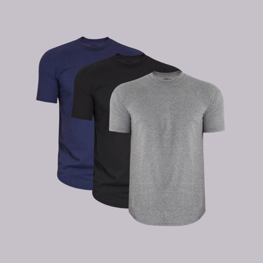 Urban Neutrals Signature Curve Hem Crew Neck Tees 3-Pack