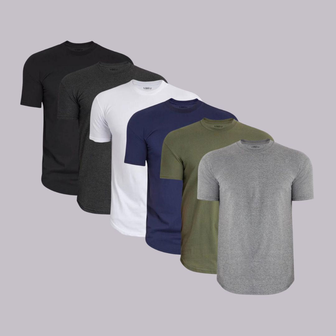 Essential Six Signature Curve Hem Crew Neck Tees 6-Pack