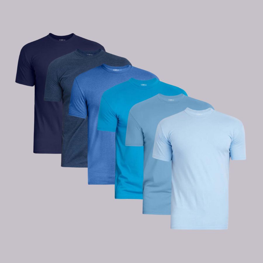 Shades of Blue Signature Crew Neck Tees 6-Pack