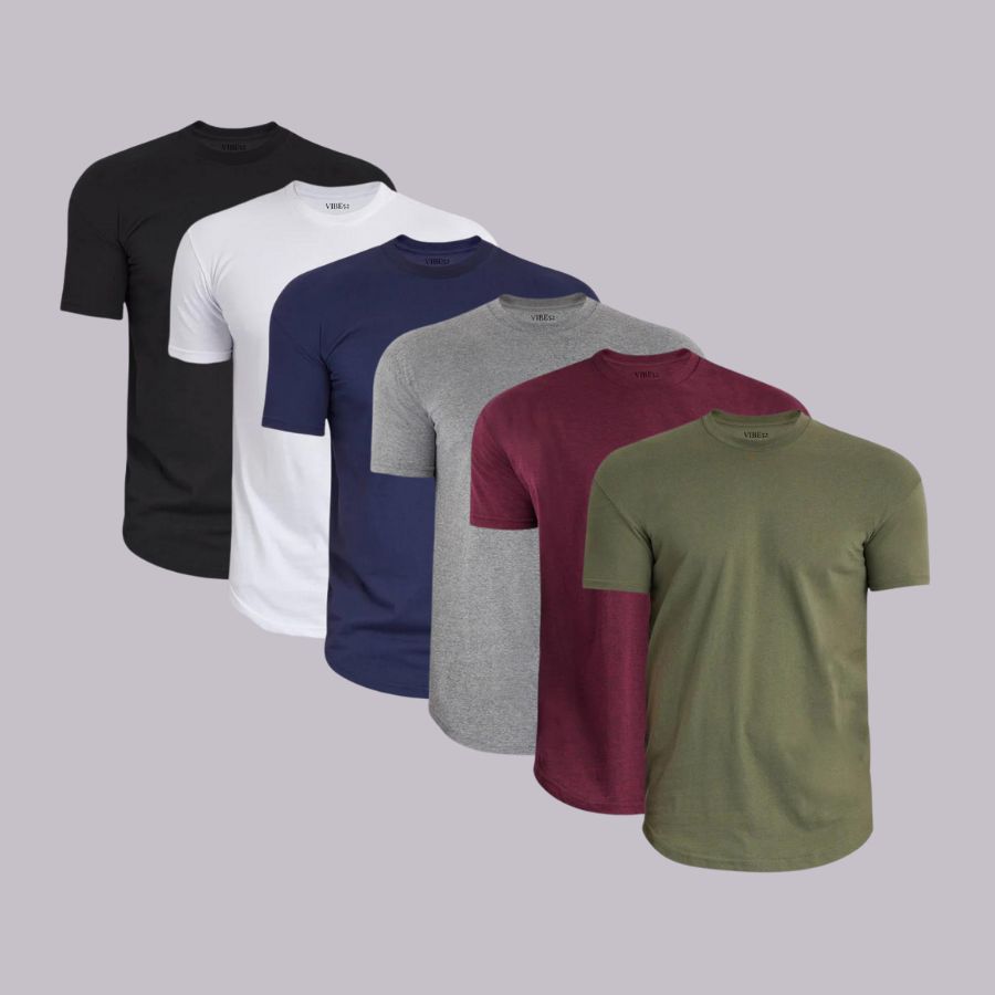 Everyday Signature Curve Hem Crew Neck Tees 6-Pack