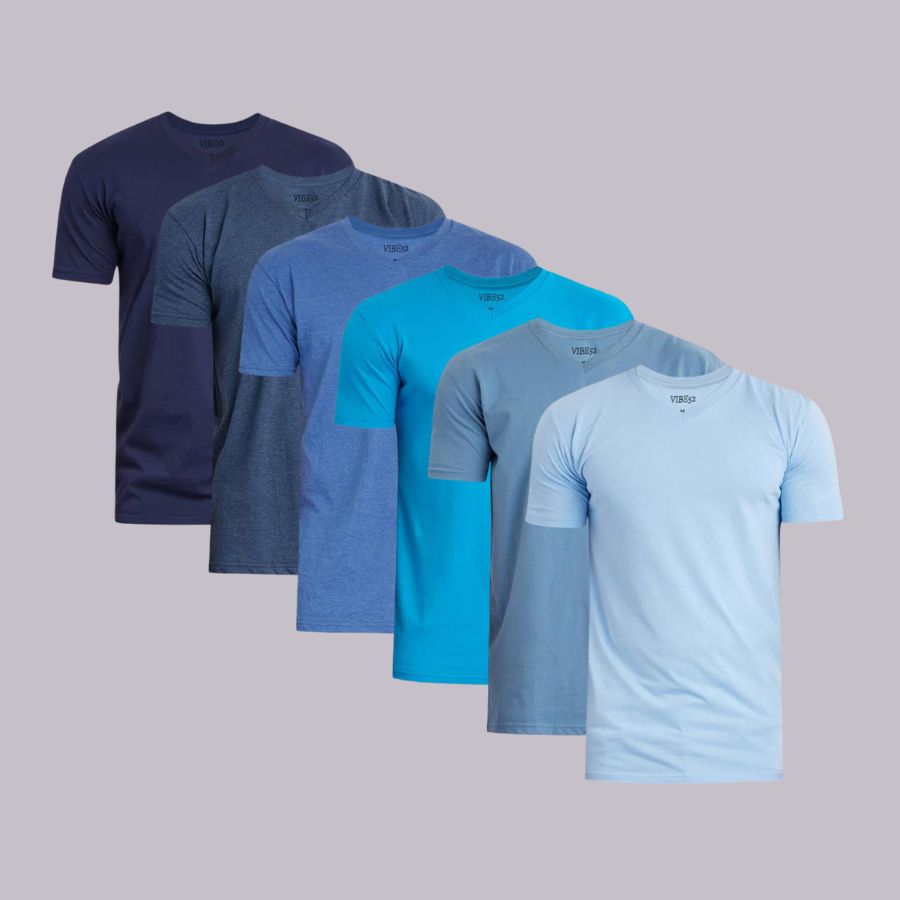 Shades of Blue Signature V-Neck Tees 6-Pack