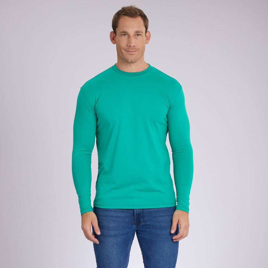 Green Signature Long Sleeves Crew Neck Tee