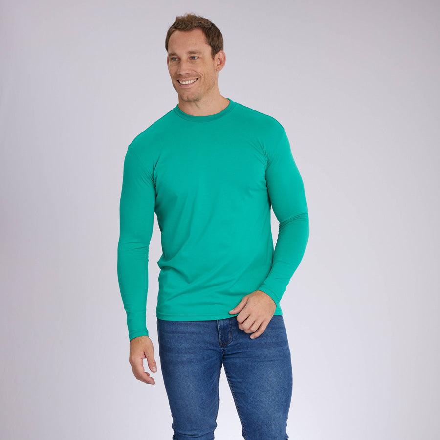 Green Signature Long Sleeves Crew Neck Tee