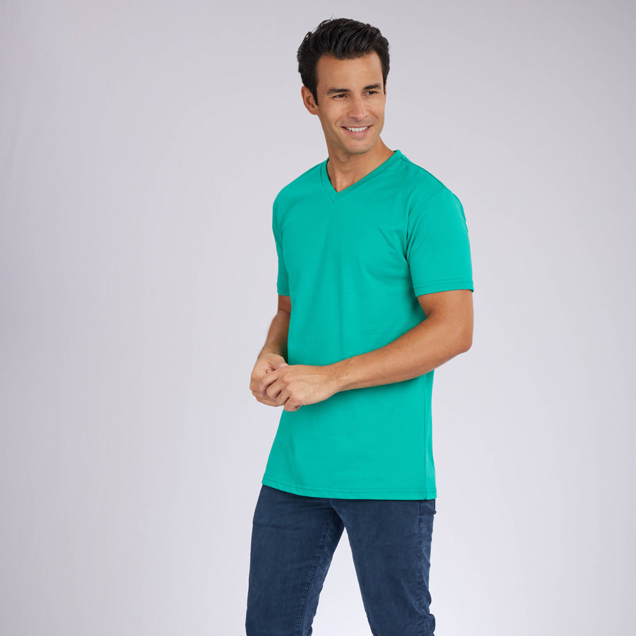 Green Signature V-Neck Tee