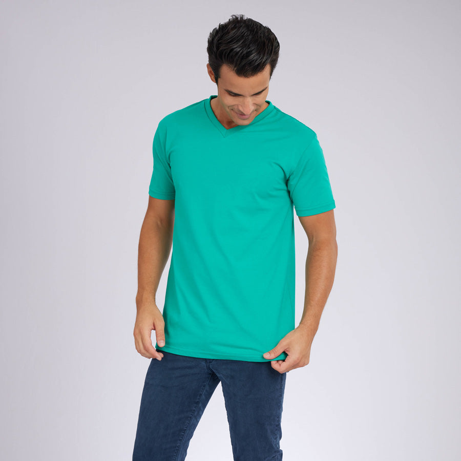 Green Signature V-Neck Tee