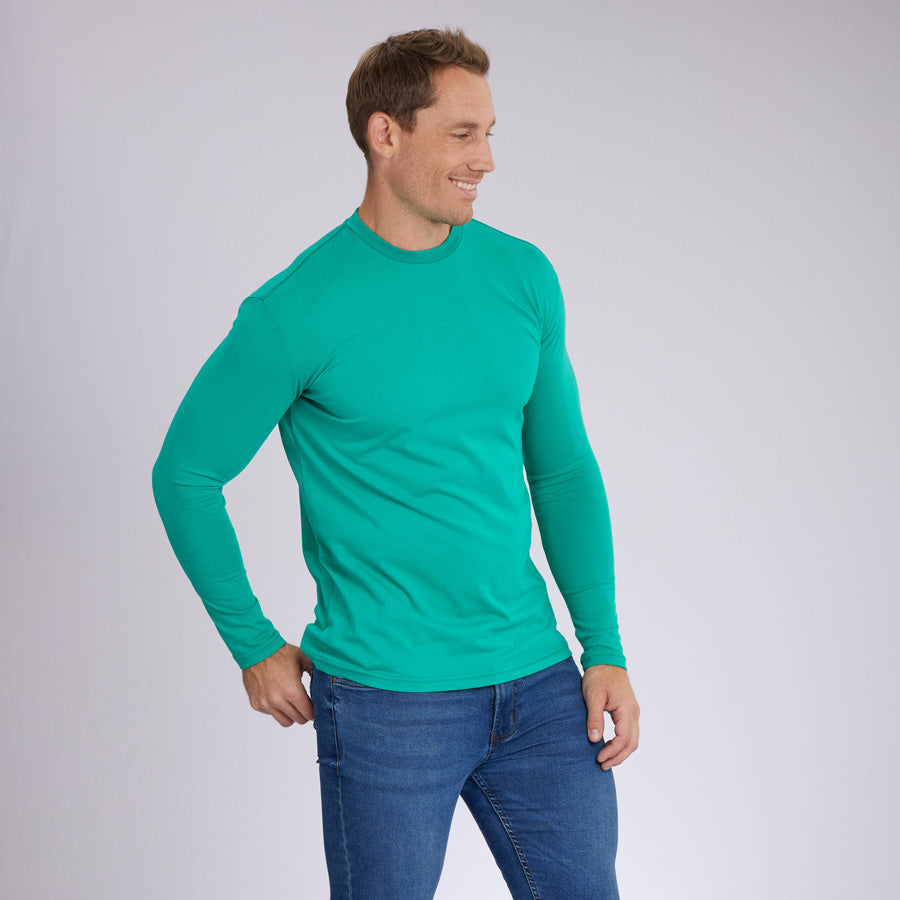 Green Signature Long Sleeves Crew Neck Tee