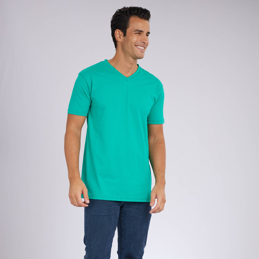 Green Signature V-Neck Tee