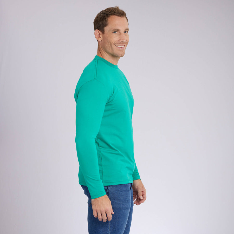 Green Signature Long Sleeves Crew Neck Tee