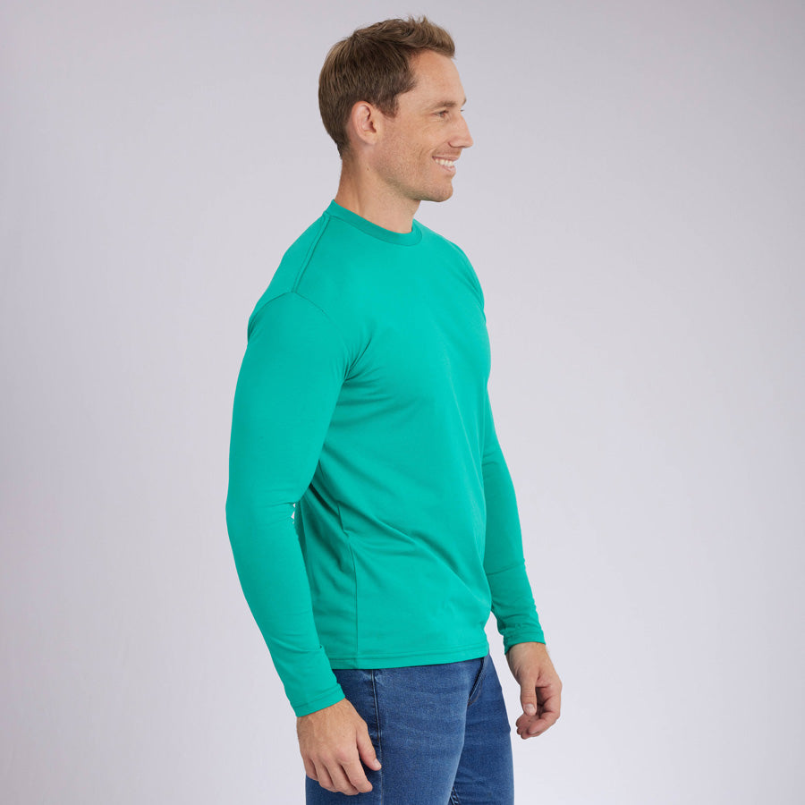 Green Signature Long Sleeves Crew Neck Tee