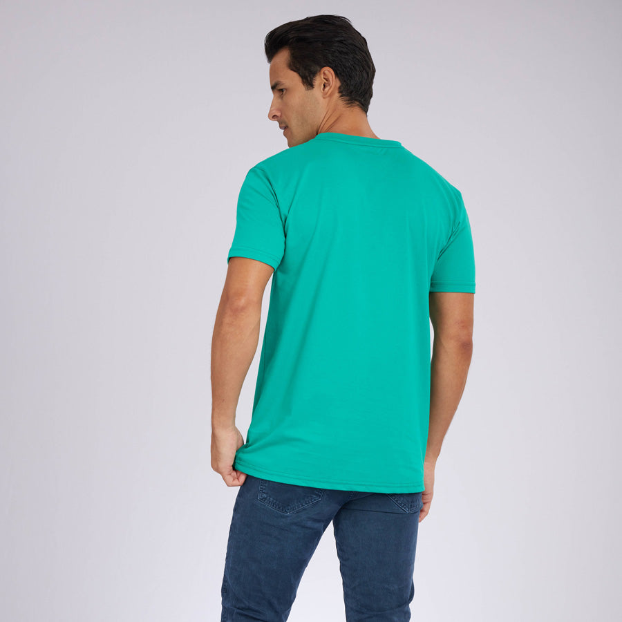 Green Signature V-Neck Tee