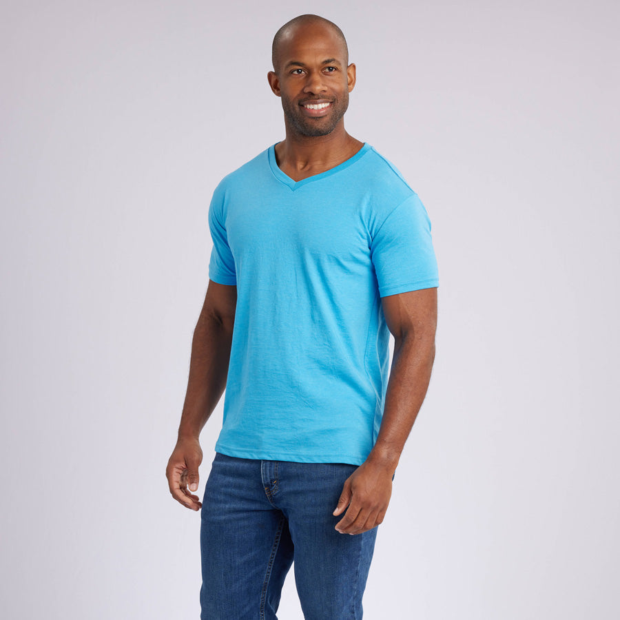 Heather Blue Signature V-Neck Tee