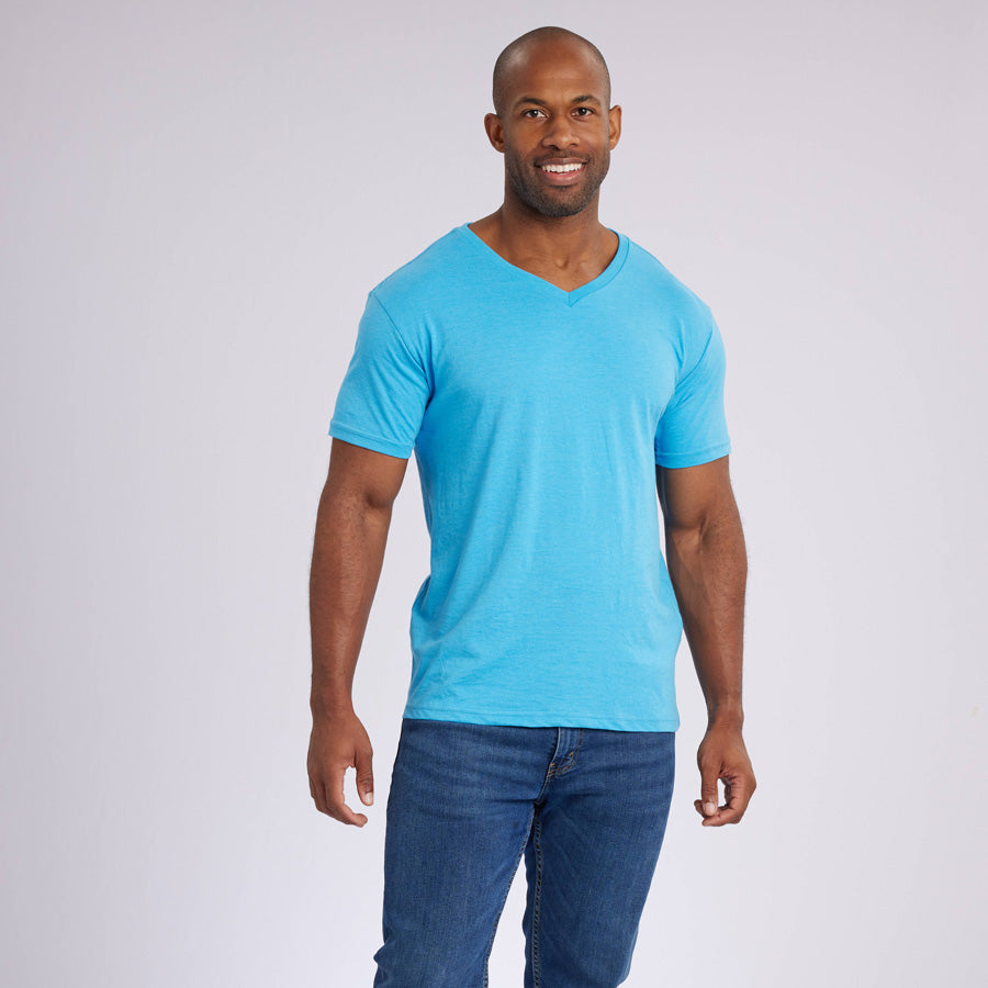 Heather Blue Signature V-Neck Tee