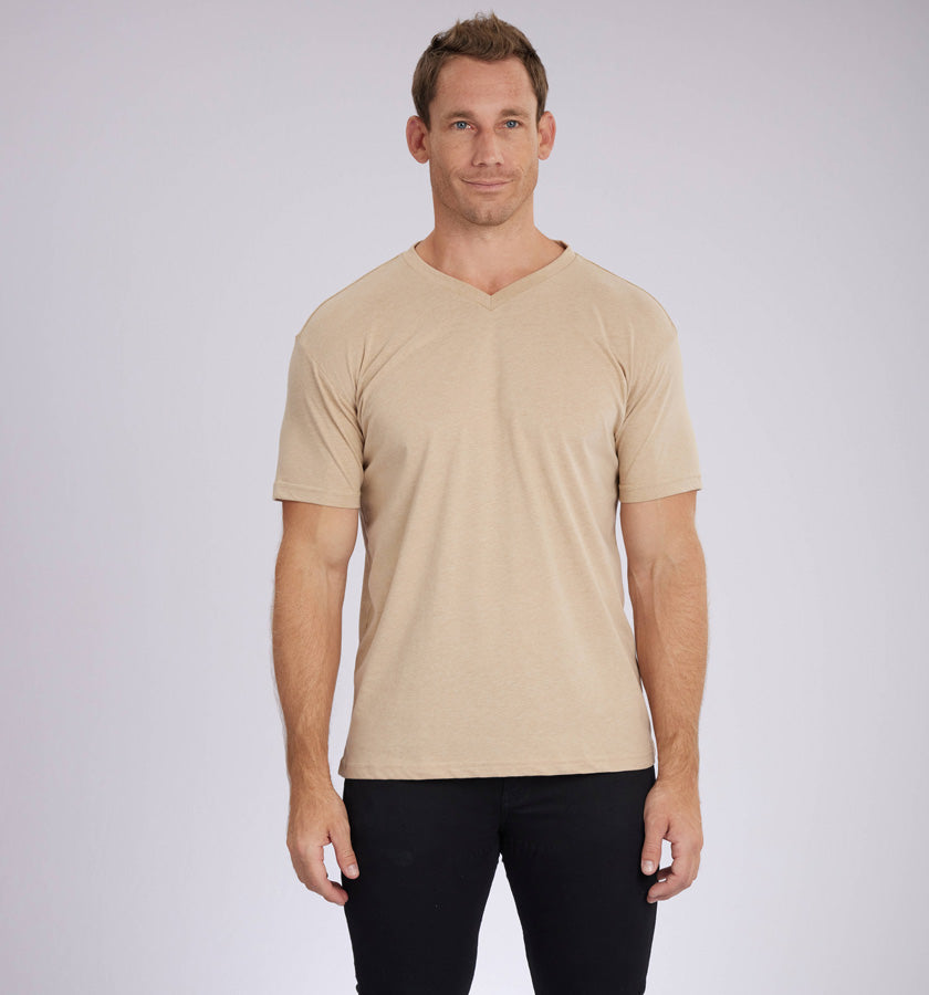 Heather Camel Signature V-Neck Tee