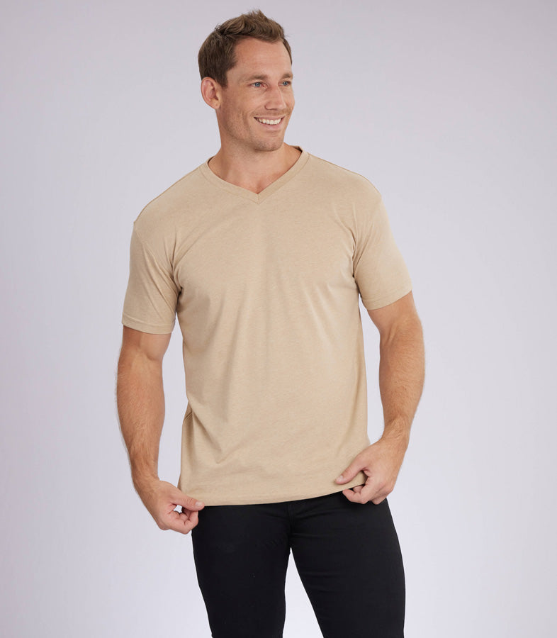 Heather Camel Signature V-Neck Tee