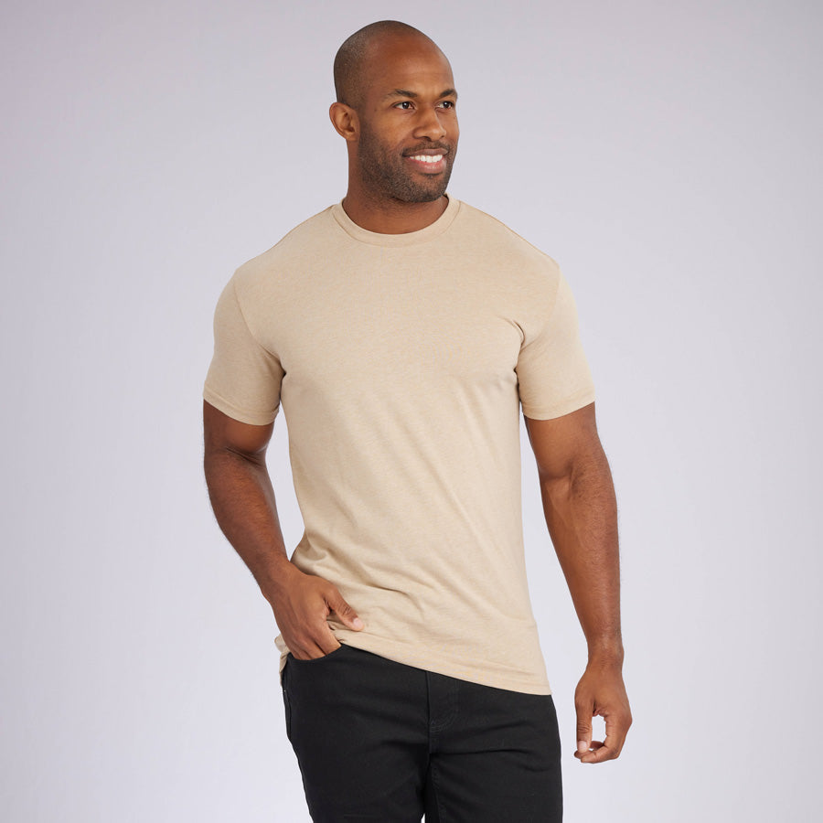 Heather Camel Signature Crew Neck Tee