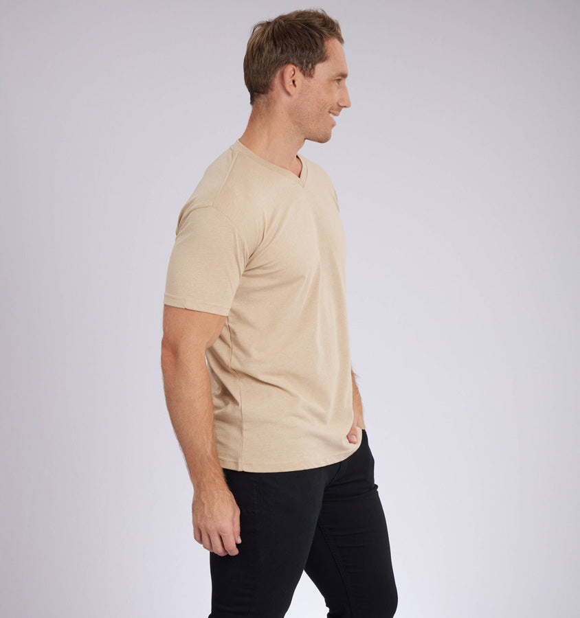 Heather Camel Signature V-Neck Tee