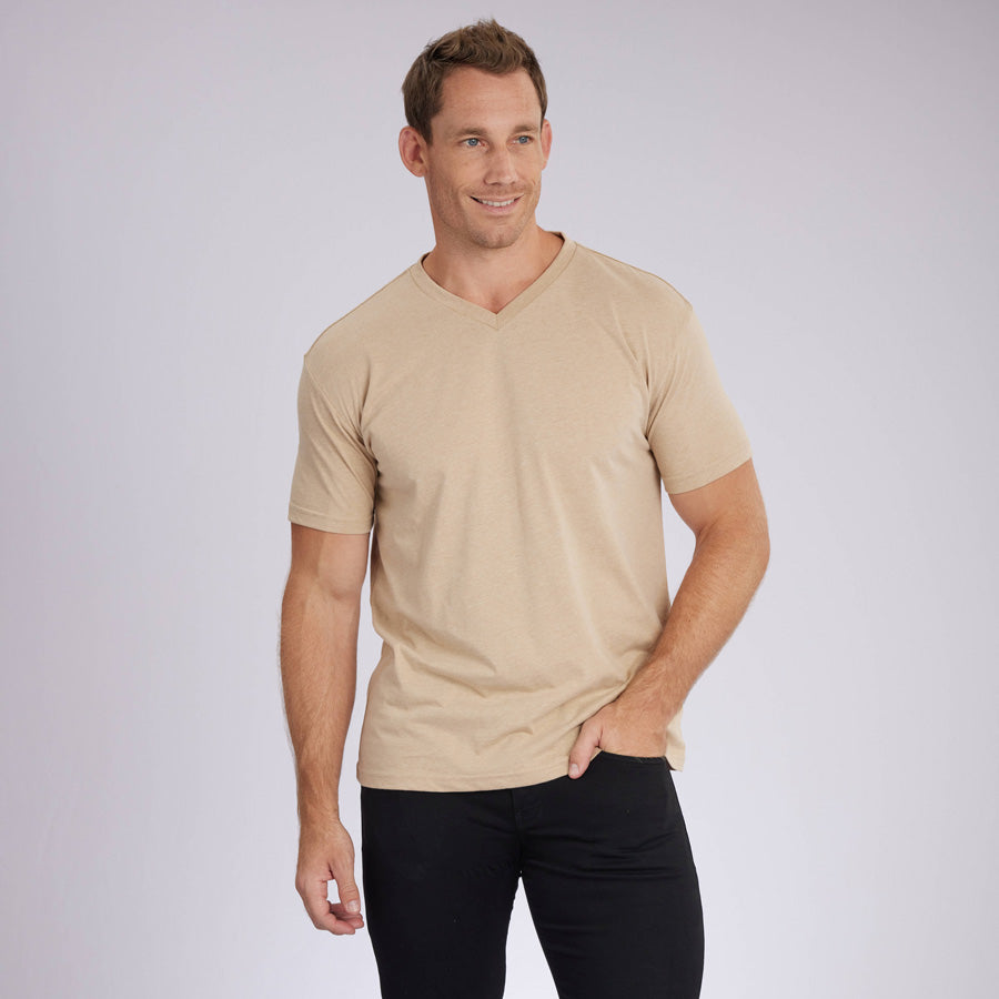 Heather Camel Signature V-Neck Tee