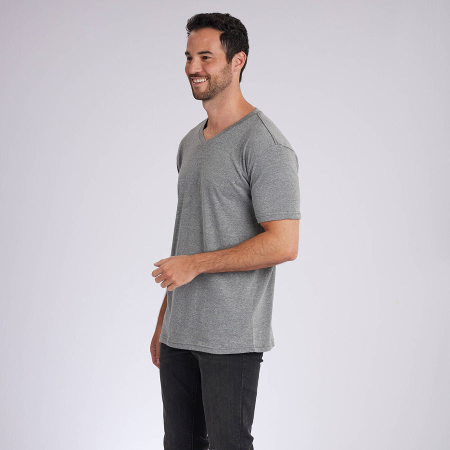 Heather Grey Signature V-Neck Tee