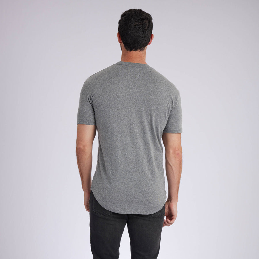 Heather Grey Signature Curve Hem Crew Neck Tee