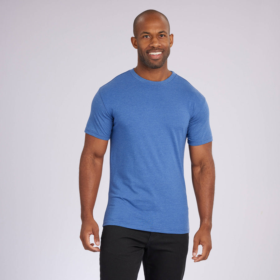 Heather Light Navy Signature Crew Neck Tee