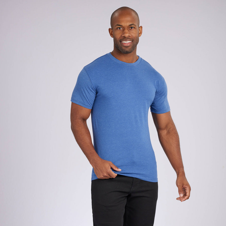 Heather Light Navy Signature Crew Neck Tee