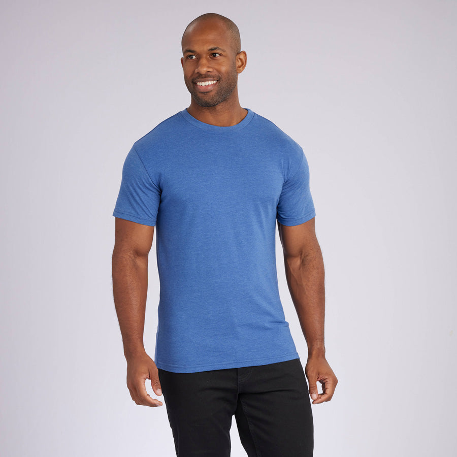 Heather Light Navy Signature Crew Neck Tee